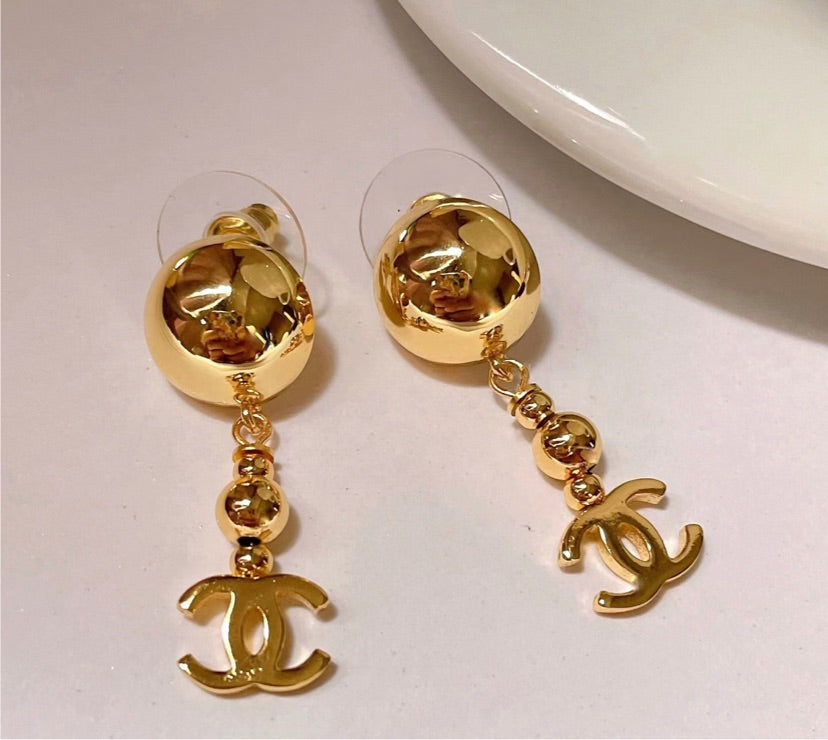 Gold plate Chanel earrings