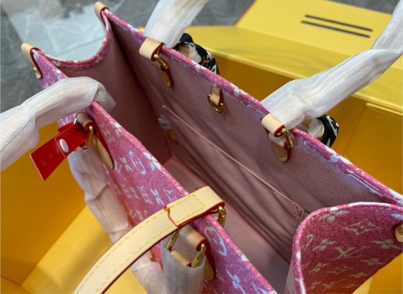 LV large pink woman shoulder handbag