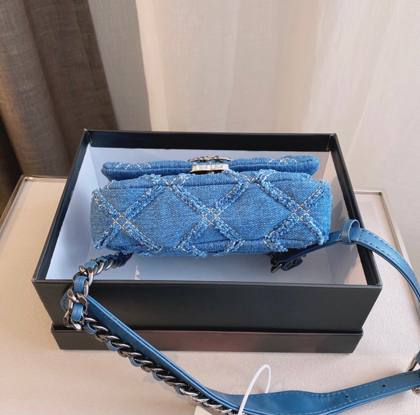 Denim wear Chanel ladies handbag