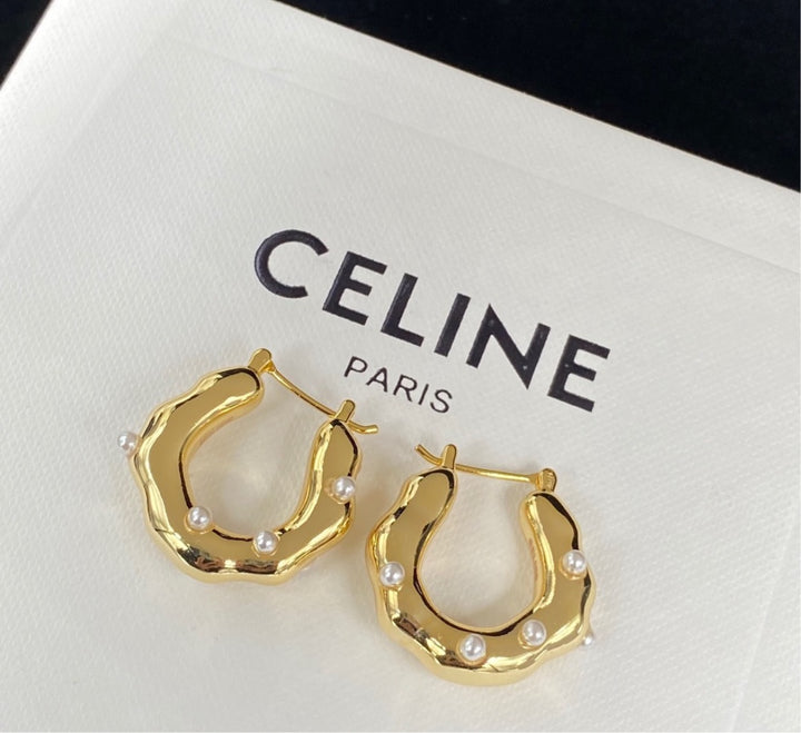 Gold plate Celine earring