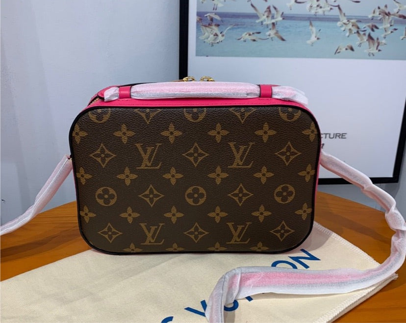 leather brown / Pink LV handbag