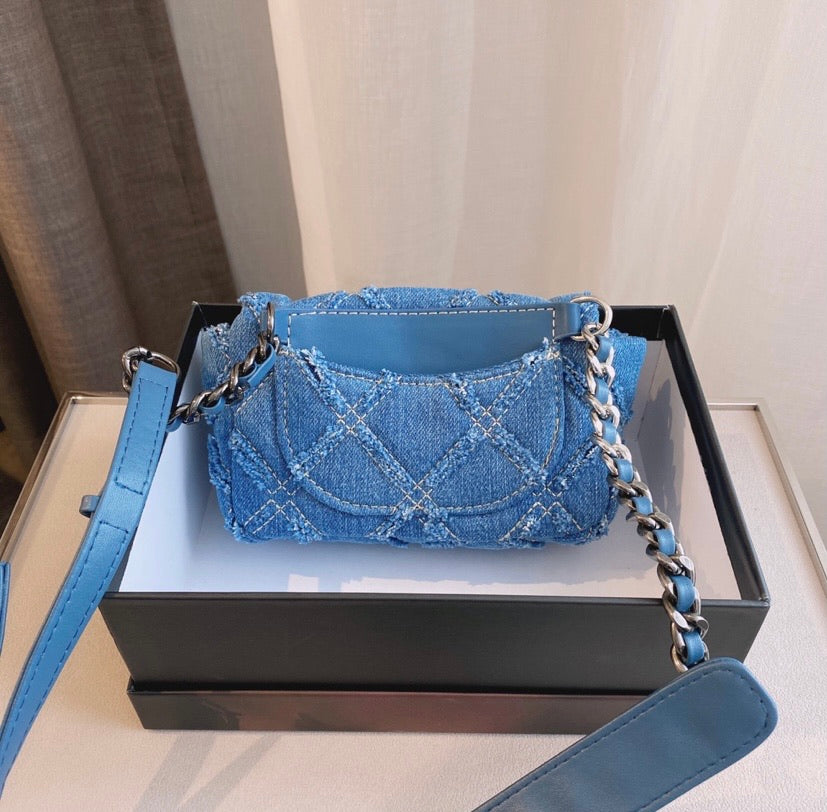 Denim wear Chanel ladies handbag