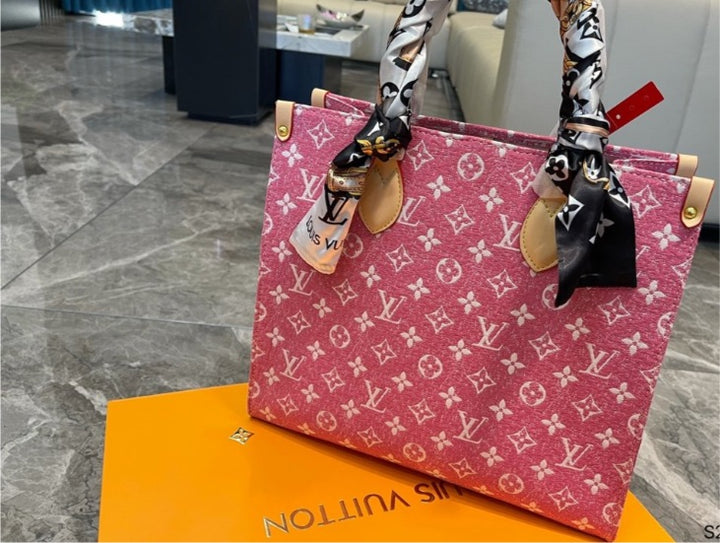 LV large pink woman shoulder handbag