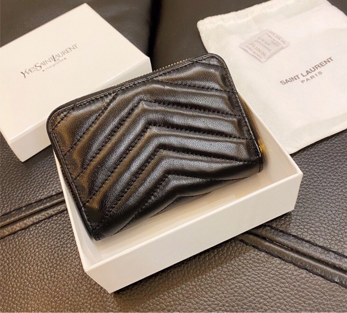 Woman YSL black wallet