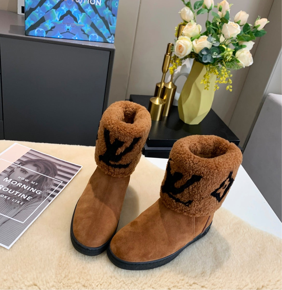 LV brown winter boots