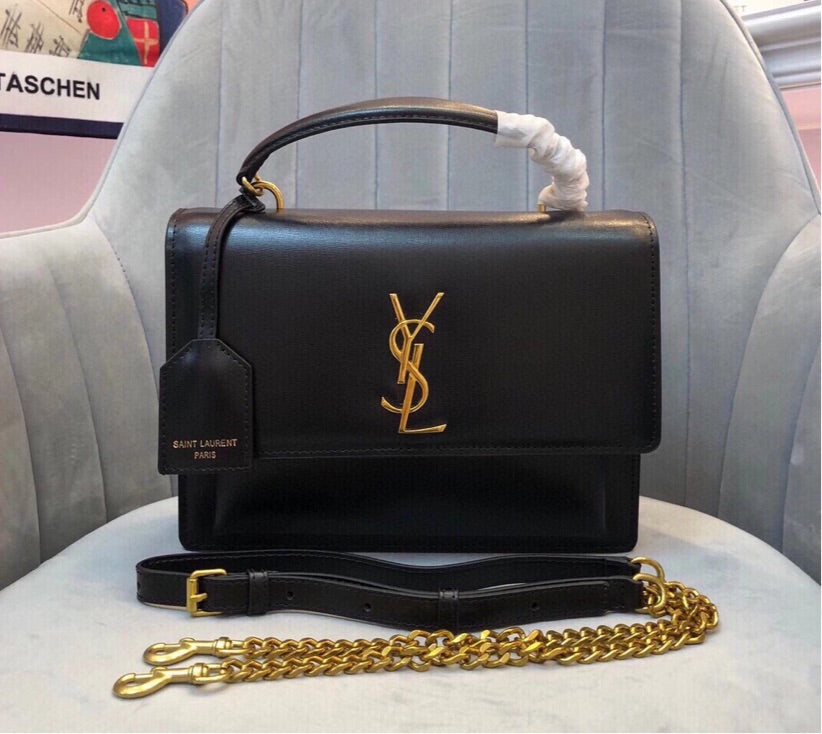 Black New YSL woman shoulder handbag