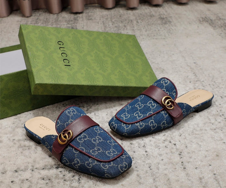 Denim New Gucci slide in shoe