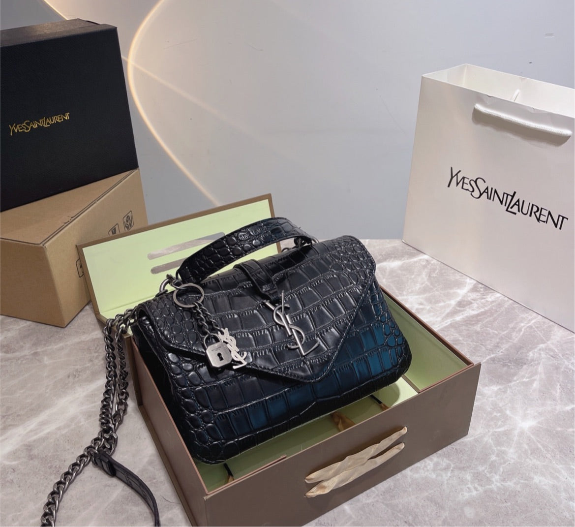 Black new woman YSL shoulder handbag