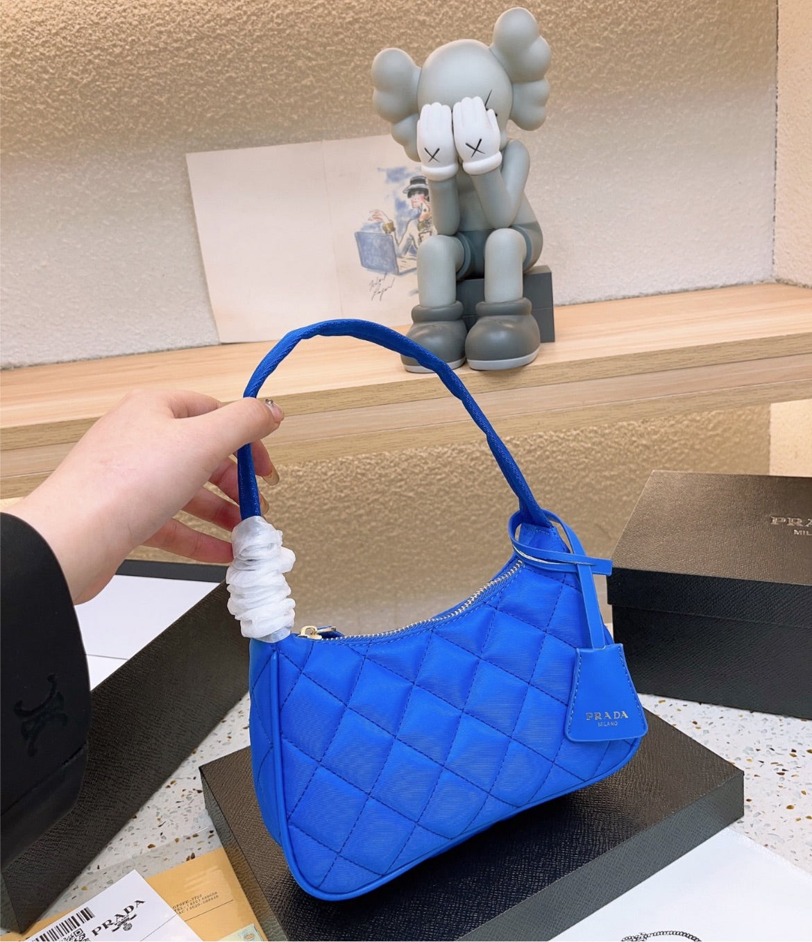 New Prada Blu woman handbag