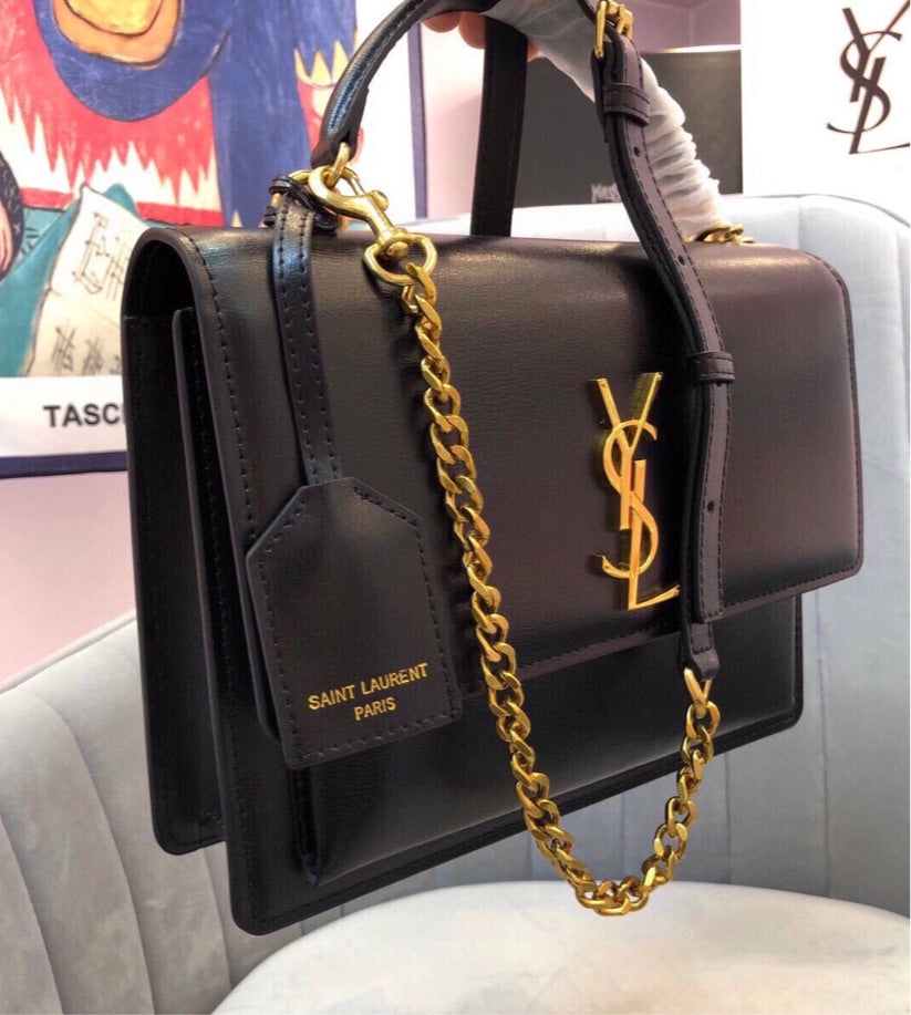 Black New YSL woman shoulder handbag