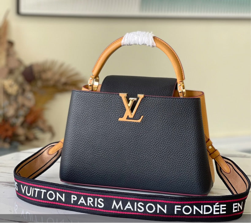 Leather LV woman shoulder handbag