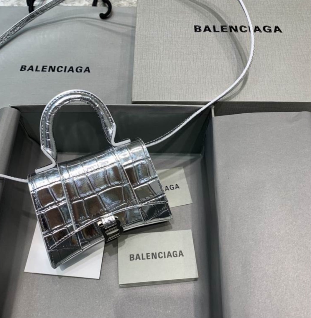 Silver small Balenciaga crossbody