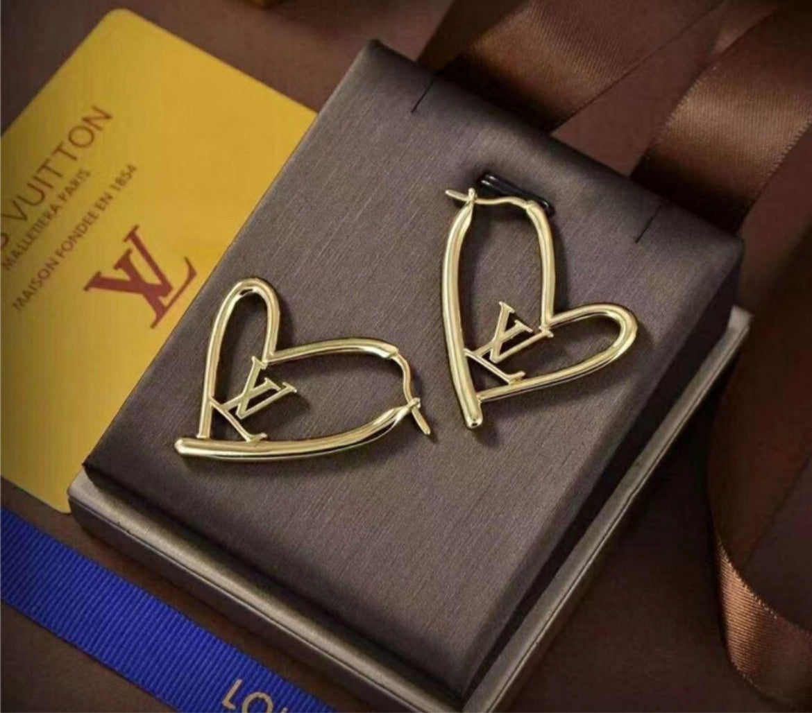 Heart shaped LV earring