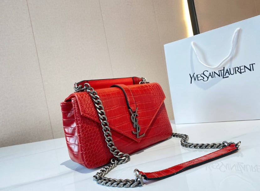Red YSL ladies handbag