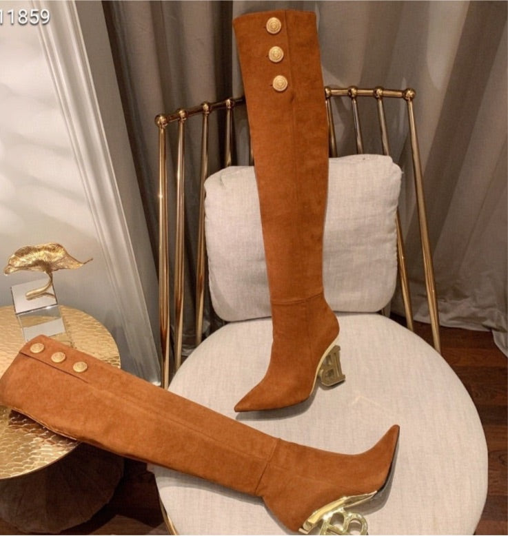 Brown Balmain woman tall boots