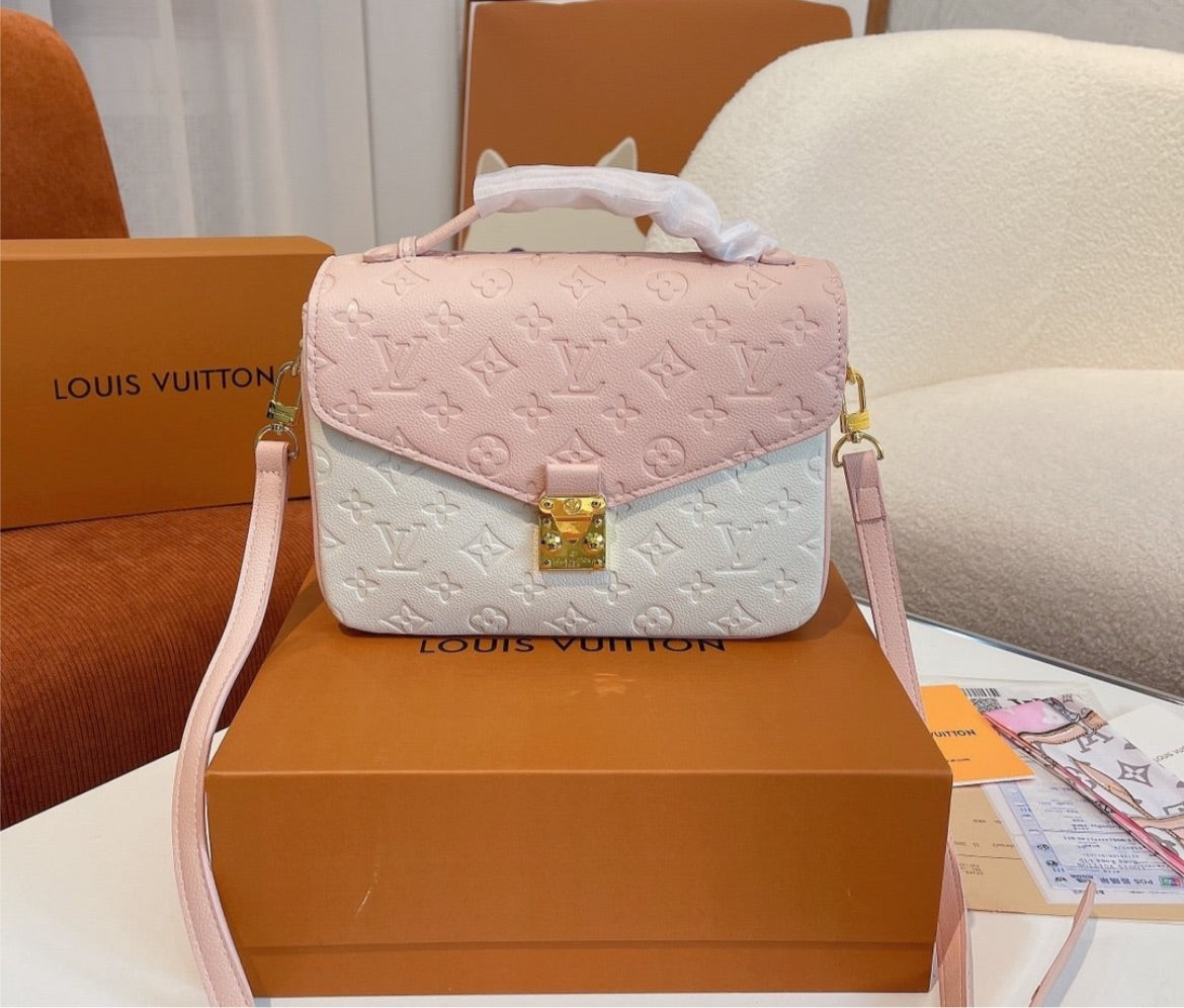 Spring pink/white LV woman handbag