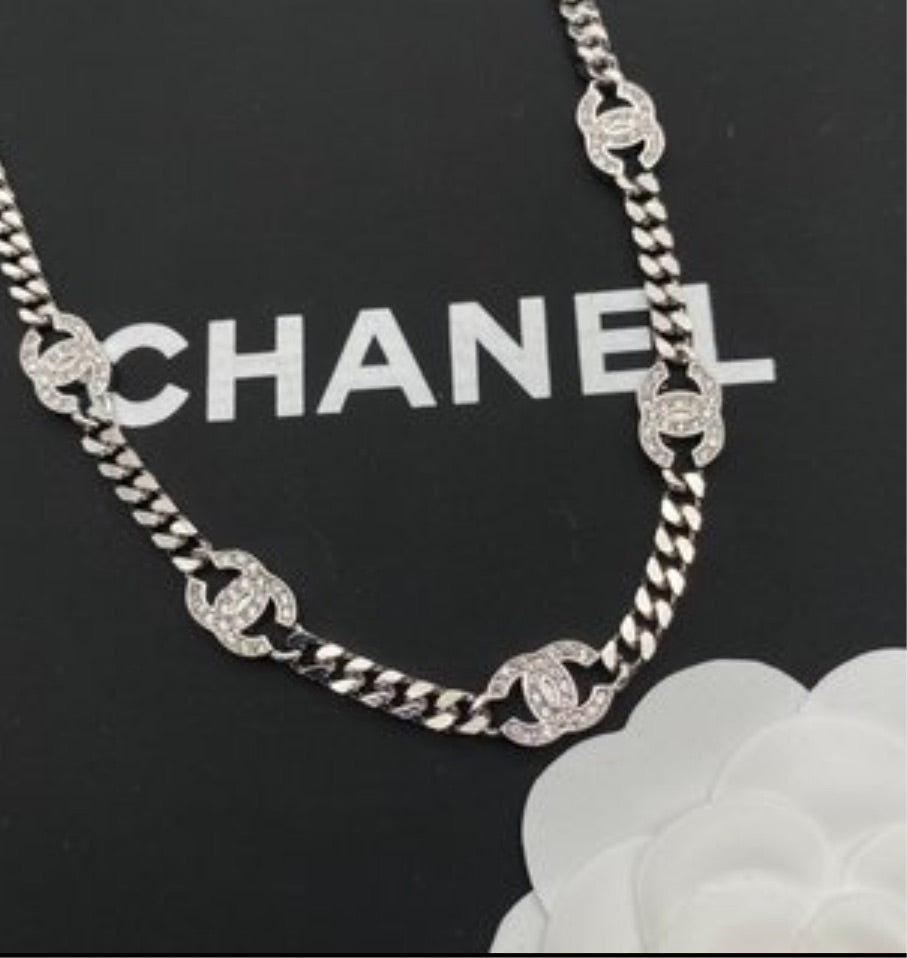Silver plate Chanel necklace