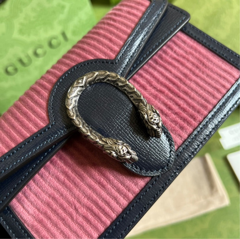 Pink/ black suede woman Gucci handbag