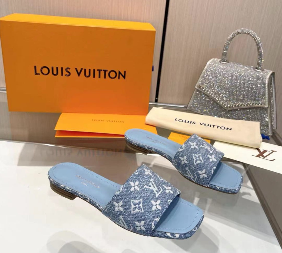 Denim blue LV woman sandal