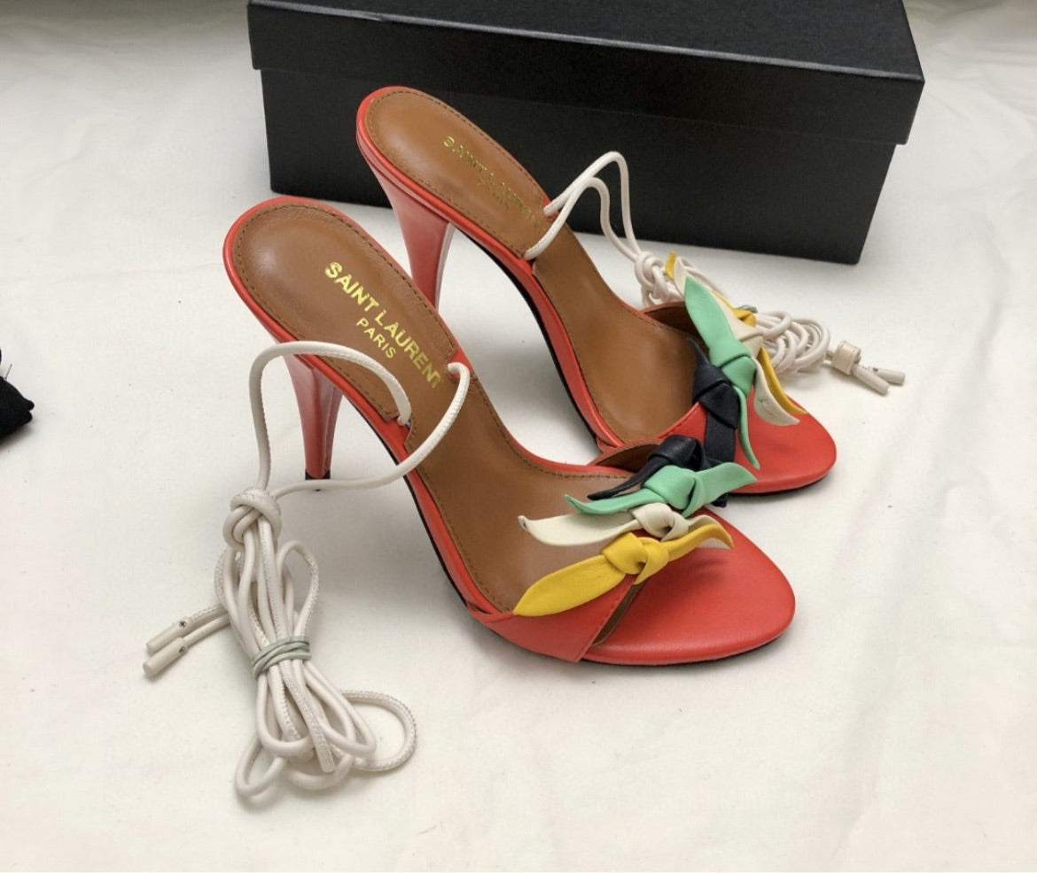 New YSL woman laced up heels