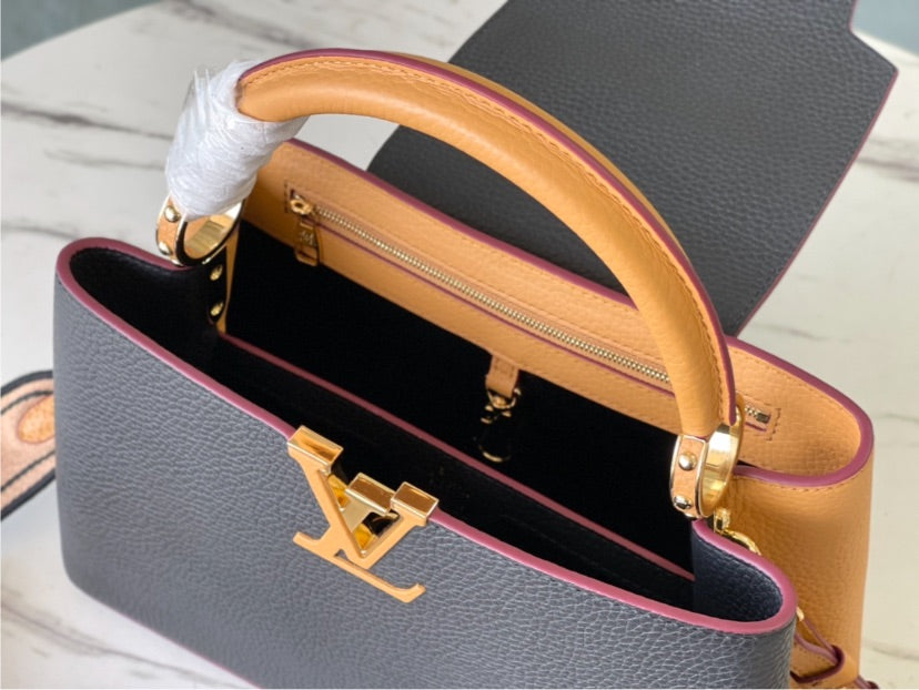 Leather LV woman shoulder handbag