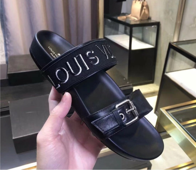 Black LV woman sandals