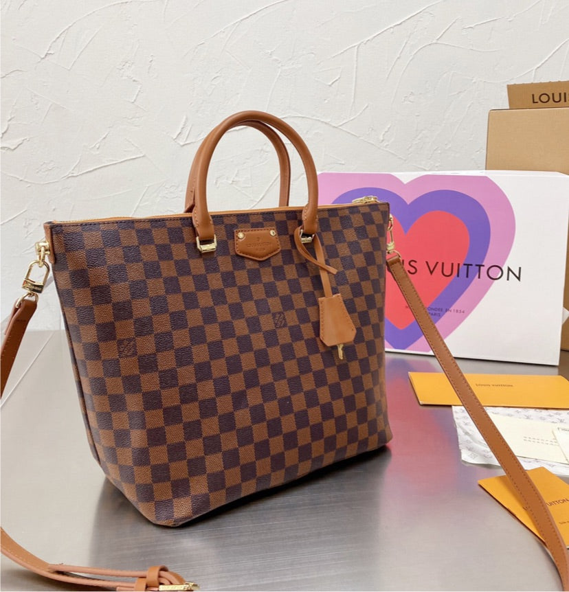 brown LV woman handbag