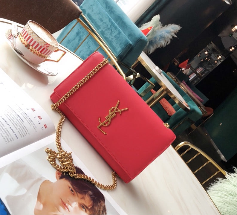 Red Leather YSL ladies Handbag