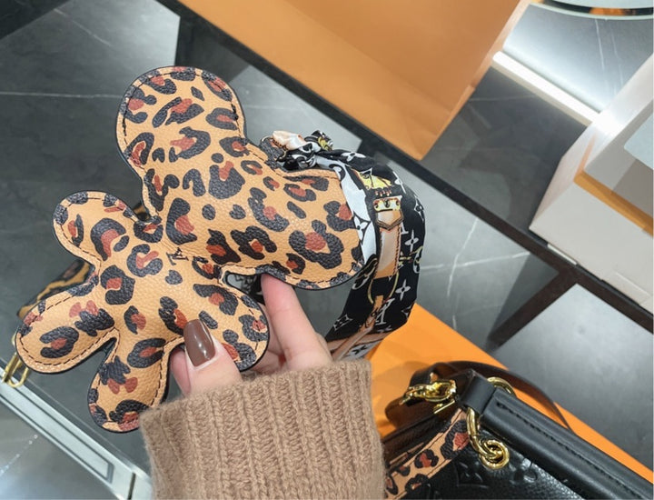 Black leopard woman handbag