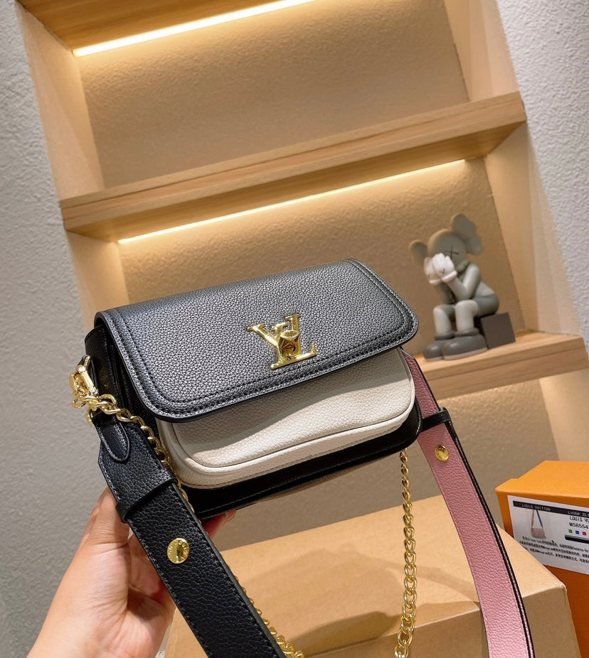 LV leather shoulder handbag