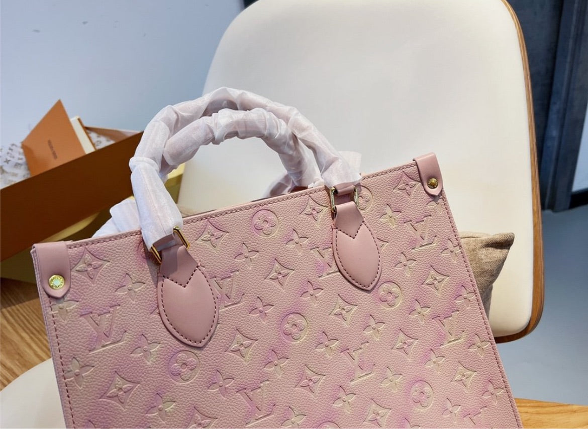 Large pink LV new woman handbag
