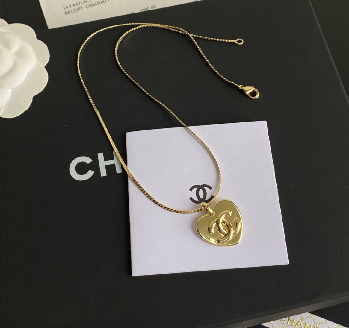 Heart shape Chanel necklace
