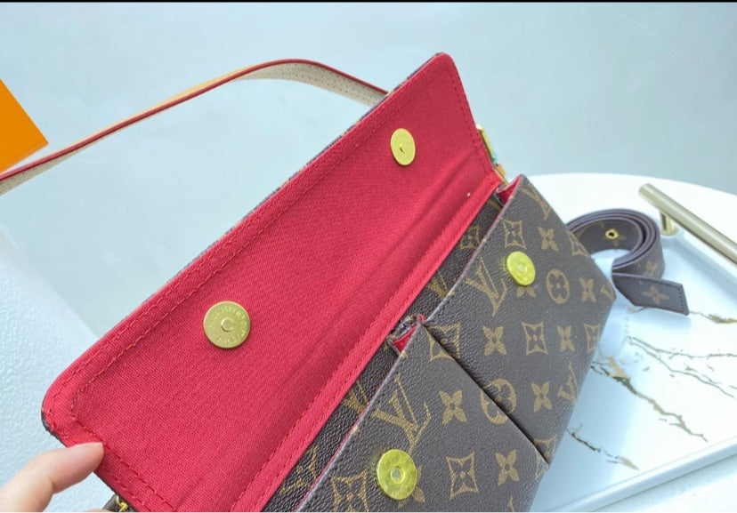 Leather LV shoulder woman handbag