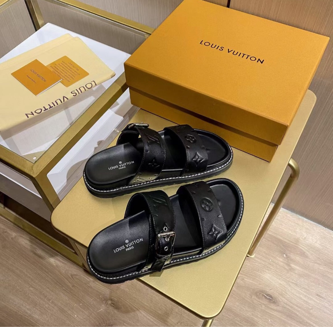 Black LV woman sandal