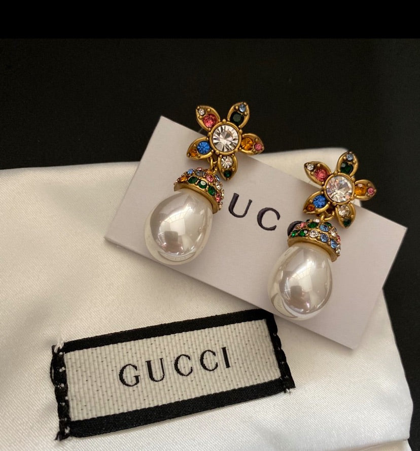 Gucci colorful pearl earrings