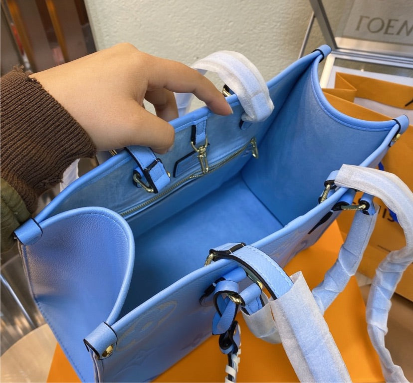 Blue New LV woman shoulder handbag