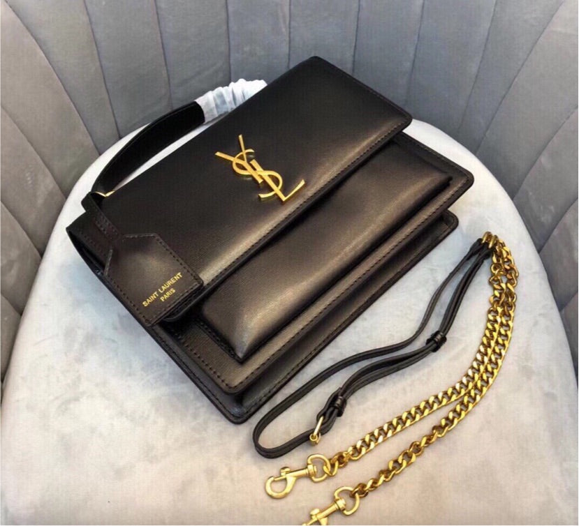 Black New YSL woman shoulder handbag