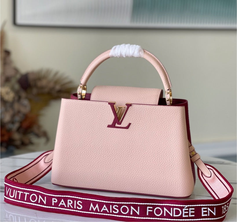 Leather LV woman shoulder handbag