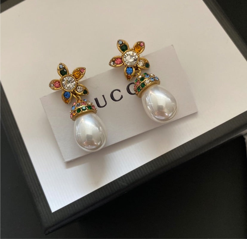 Gucci colorful pearl earrings