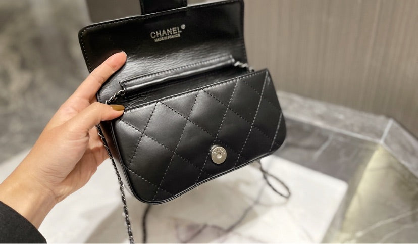 Chanel black leather crossbody