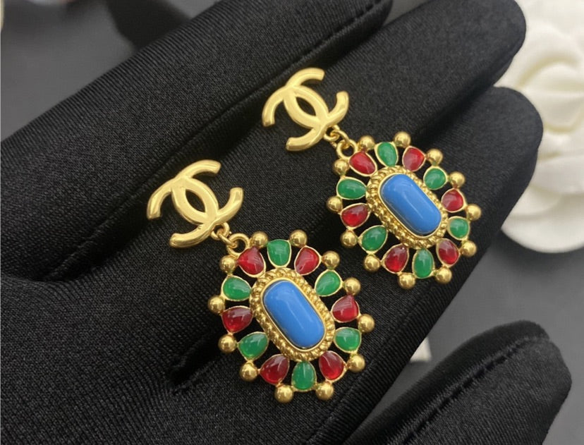 Colorful Chanel earrings