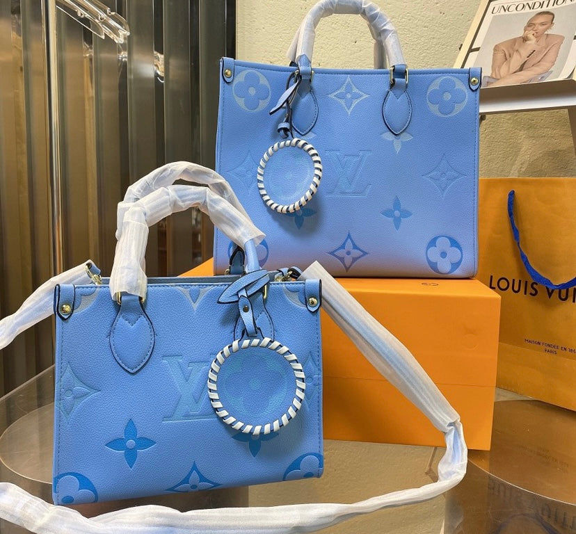 Blue New LV woman shoulder handbag