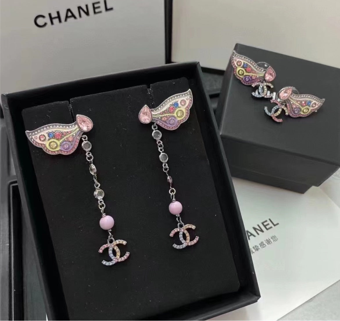 Long Chanel colorful earring