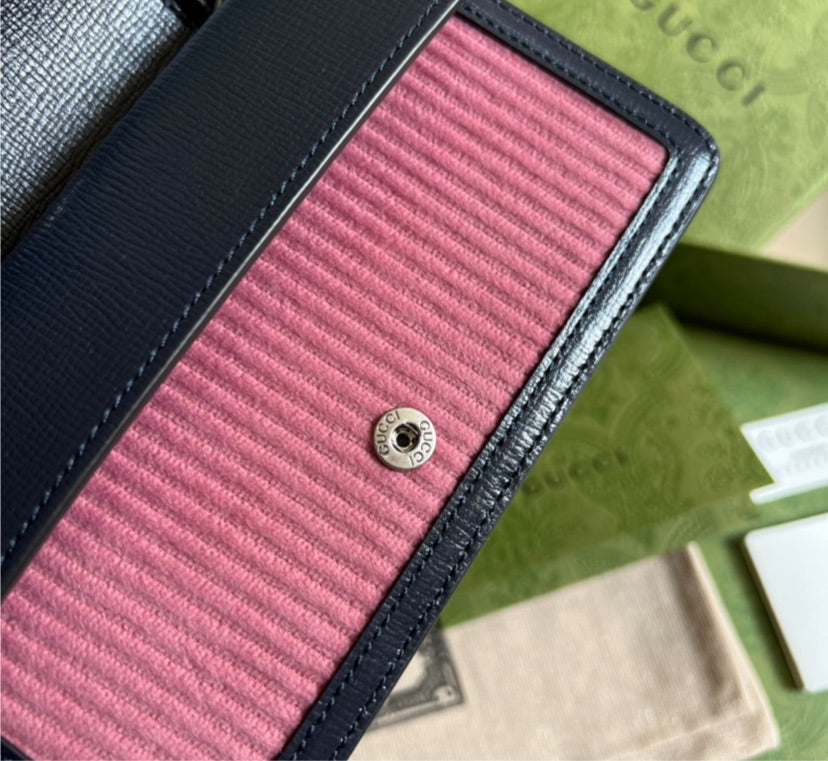 Pink/ black suede woman Gucci handbag