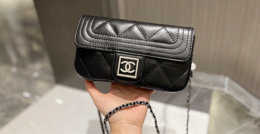 Chanel black leather crossbody