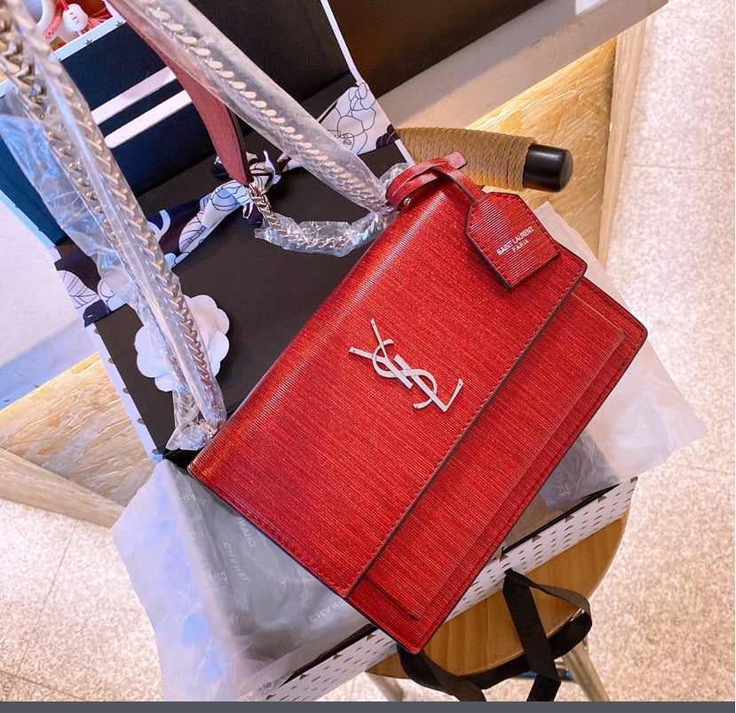 Red/silver YSL new shoulder handbag