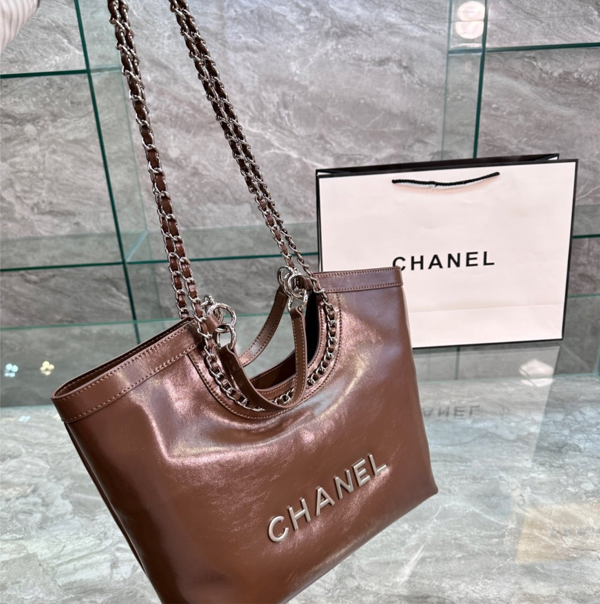 New woman Brown Chanel handbag