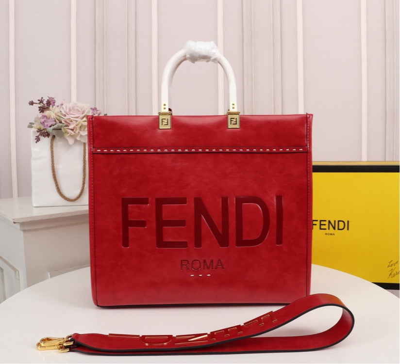 Red Fendi large handbag