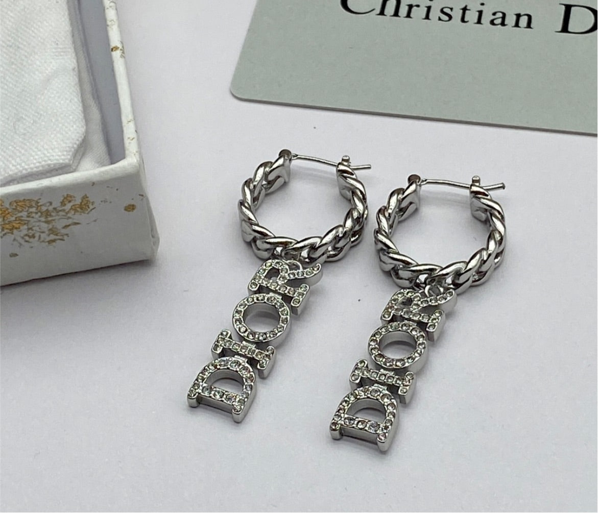 New silver woman Dior earring