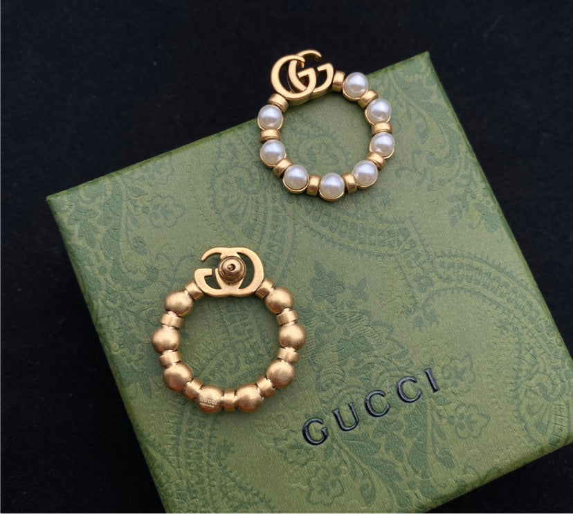 Gucci hoop pearl earrings